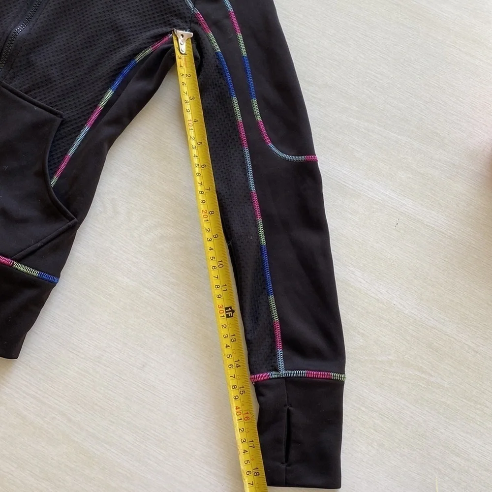 Fila Sport Athletic Track Jacket Full Zip Rainbow Trim Thumb Holes - Picture 10 of 12